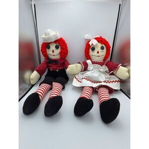 VTG Raggedy Ann and Andy Dolls Handmade 21"